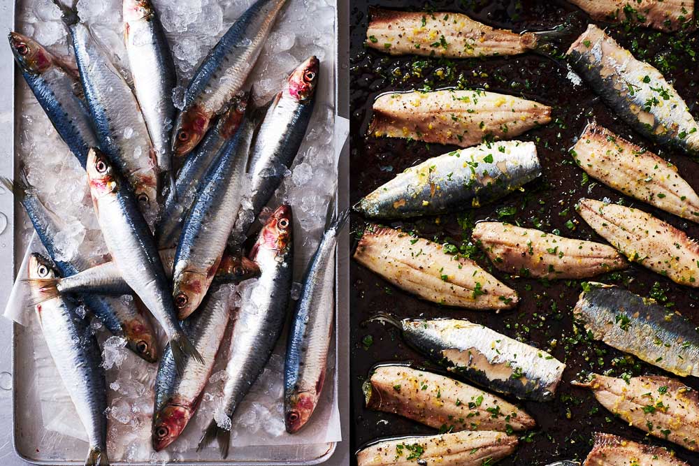 Fresh sardines simply grilled