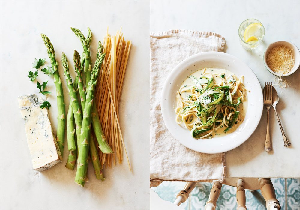 Spaghetti with Asparagus and Dolcelette_