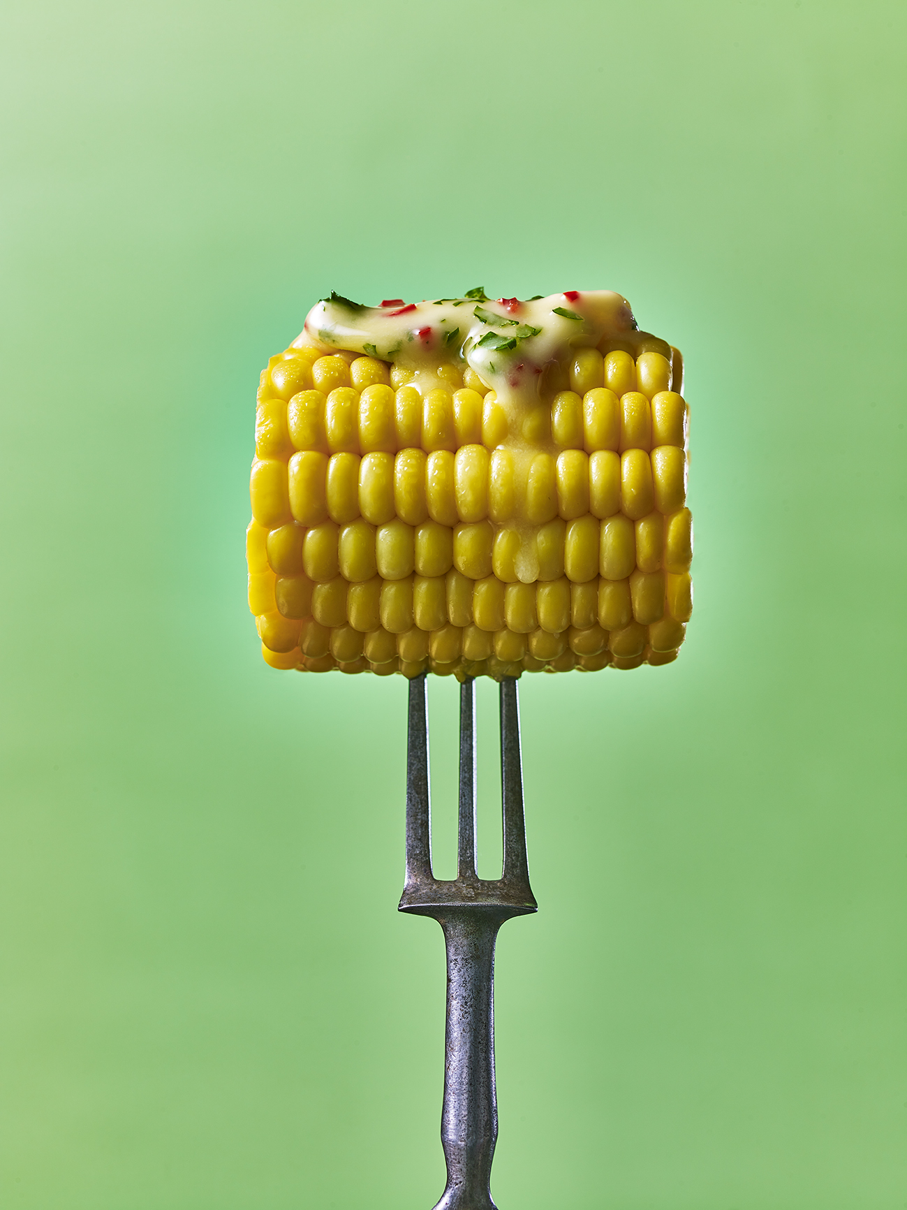 Corn on the cob with melting butter