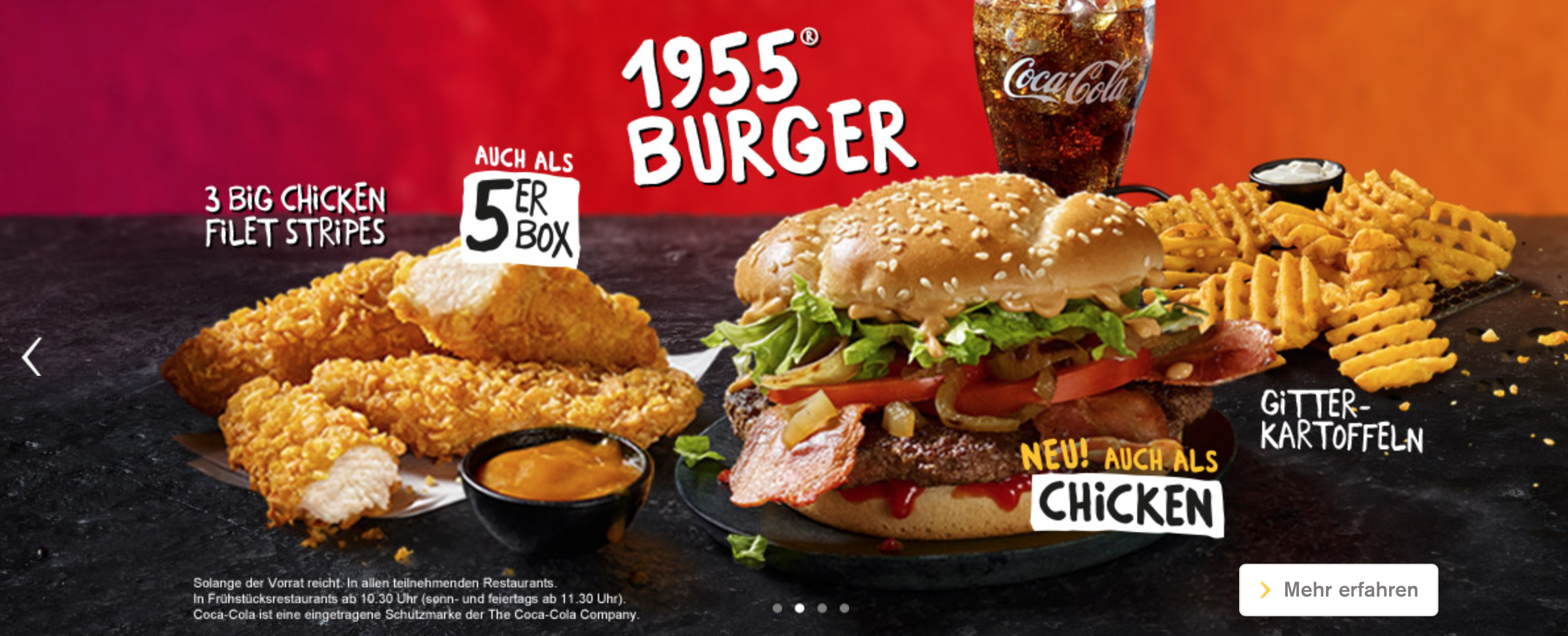 McDonalds 1955 burger meal deal